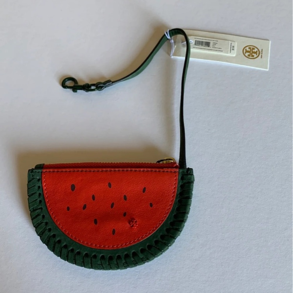 TORY BURCH Watermelon Coin Pouch Key Ring - Picture 10 of 12